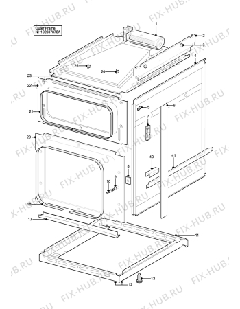 Взрыв-схема плиты (духовки) Tricity Bendix SE428X - Схема узла H10 Outer Frame